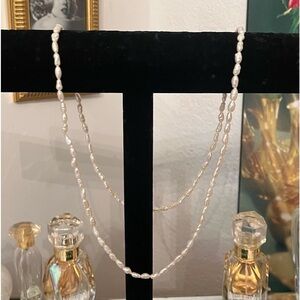 Freshwater Continuous Single Strand Rice Pearl Necklace